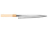 Couteau yanagiba 27cm japonais artisanal Nakamura Kaishin Saku WS2 en magnolia