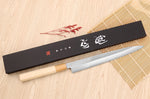 Couteau yanagiba 27cm japonais artisanal Nakamura Kaishin Saku WS2 en magnolia