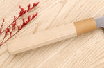 Couteau yanagiba 27cm japonais artisanal Nakamura Kaishin Saku WS2 en magnolia