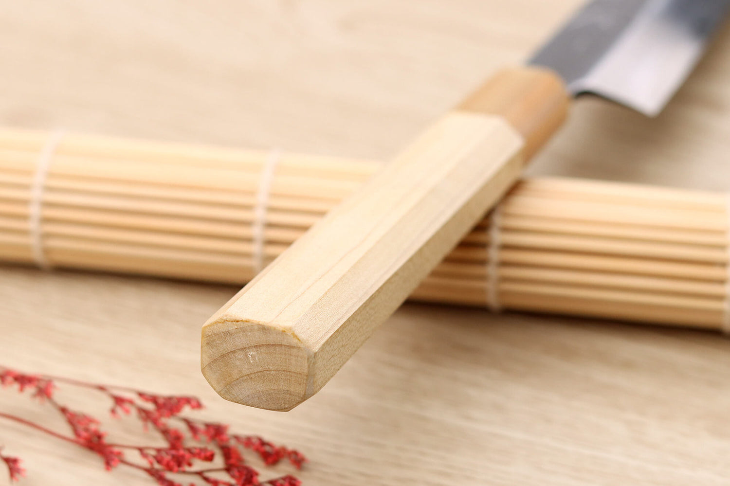 Couteau yanagiba 27cm japonais artisanal Nakamura Kaishin Saku WS2 en magnolia