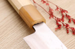 Couteau yanagiba 27cm japonais artisanal Nakamura Kaishin Saku WS2 en magnolia