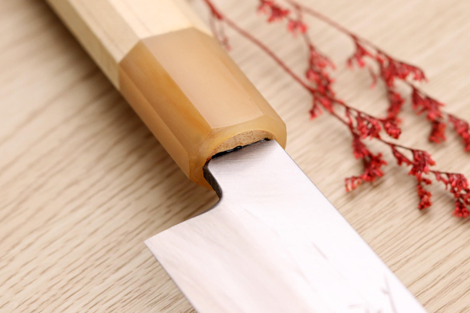 Couteau yanagiba 27cm japonais artisanal Nakamura Kaishin Saku WS2 en magnolia