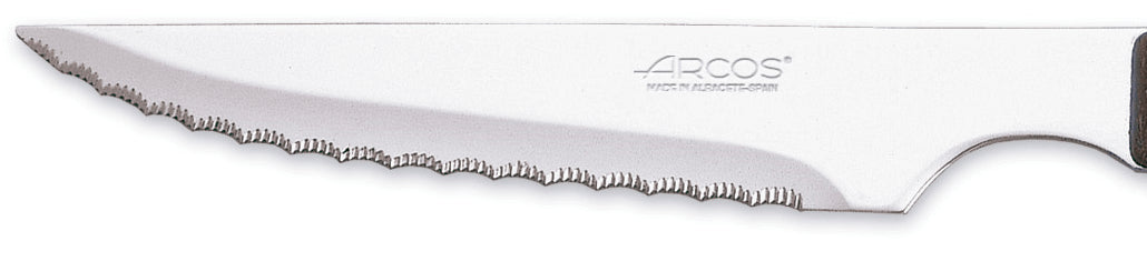 Set de 6 couteaux à steak manches en bois Arcos lames acier inox microdentées