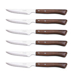 Set de 6 couteaux à steak manches en bois Arcos lames acier inox microdentées