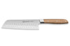 Couteau santoku alvéolé 18cm 32 Dumas Signature manche en chêne vert