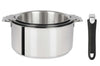 Set de 3 casseroles Cristel Mutine Amovible en inox 16 à 20cm - Poignée couleur incluse - Noir