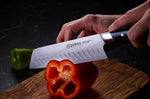 Couteau santoku alvéolé 18cm 32 Dumas Signature manche en micarta