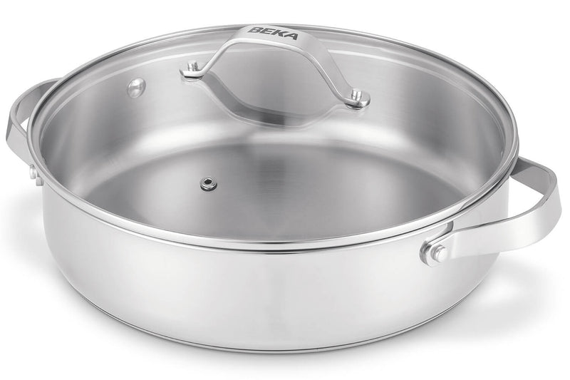 Sauteuse Beka Cicla en inox 28cm avec couvercle en verre
