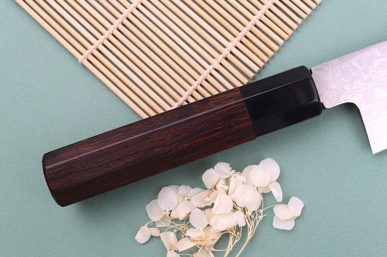 Couteau de chef 21cm japonais artisanal Nakamura Kaishin Ginsan Damas