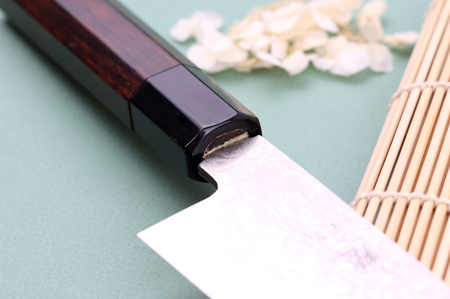 Couteau de chef 21cm japonais artisanal Nakamura Kaishin Ginsan Damas