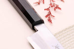 Couteau yanagiba kiritsuke japonais artisanal 33cm Sakai Takayuki Byakko manche en ébène + étui