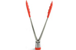Pince de service Mastrad Express 28cm inox et silicone rouge