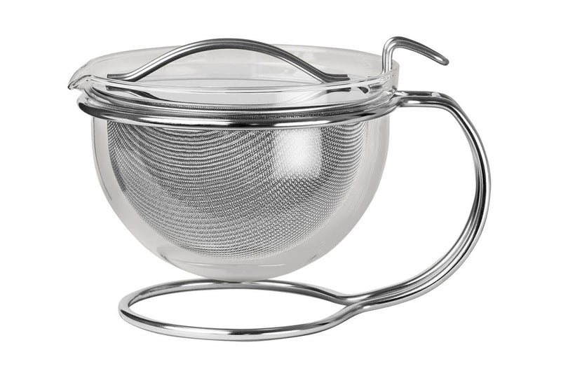 Théière Mono Filio 0,6L en verre borosilicate avec support en inox 18/10