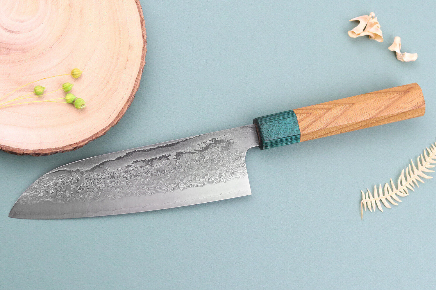 Couteau santoku 16,5cm japonais artisanal Makoto Kurosaki Kodama VG10