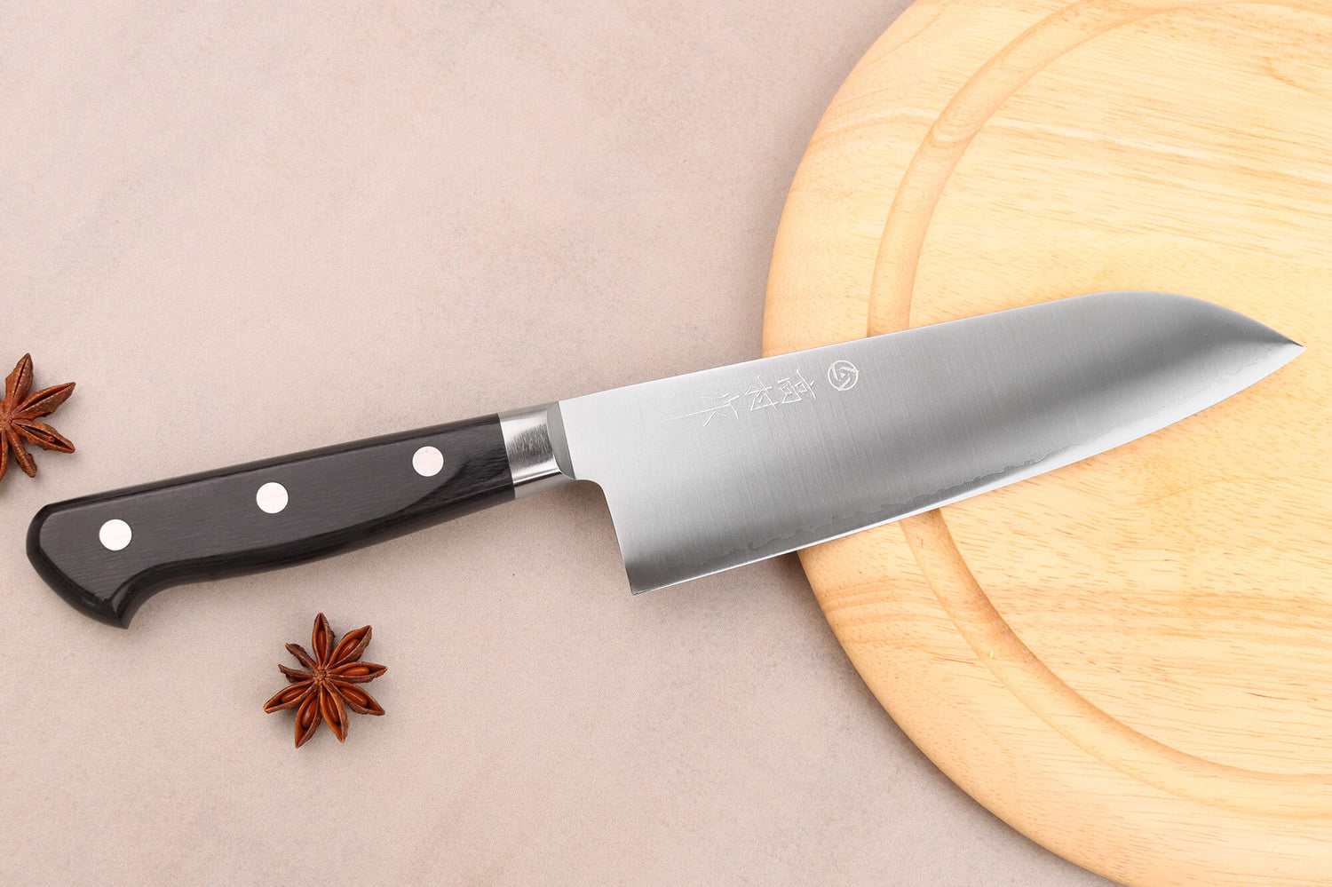Couteau santoku 16,5cm japonais artisanal Takamura VG10 Poli
