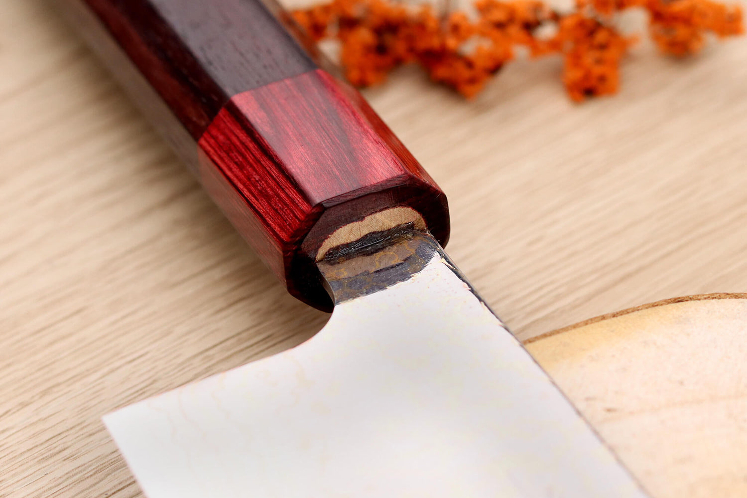 Couteau nakiri 16,5cm japonais artisanal Takeshi Saji VG10 Rainbow
