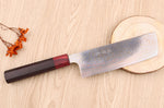 Couteau nakiri 16,5cm japonais artisanal Takeshi Saji VG10 Rainbow