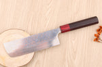 Couteau nakiri 16,5cm japonais artisanal Takeshi Saji VG10 Rainbow