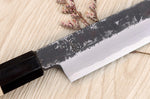 Couteau yanagiba 24cm japonais artisanal Sakai Kikumori Kikuzuki Kuro