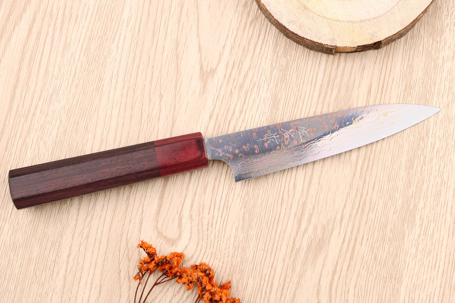 Couteau d'office 13cm japonais artisanal Takeshi Saji VG10 Rainbow