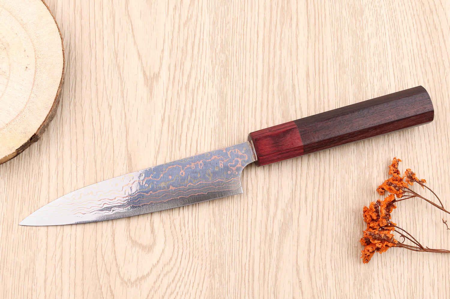Couteau d'office 13cm japonais artisanal Takeshi Saji VG10 Rainbow
