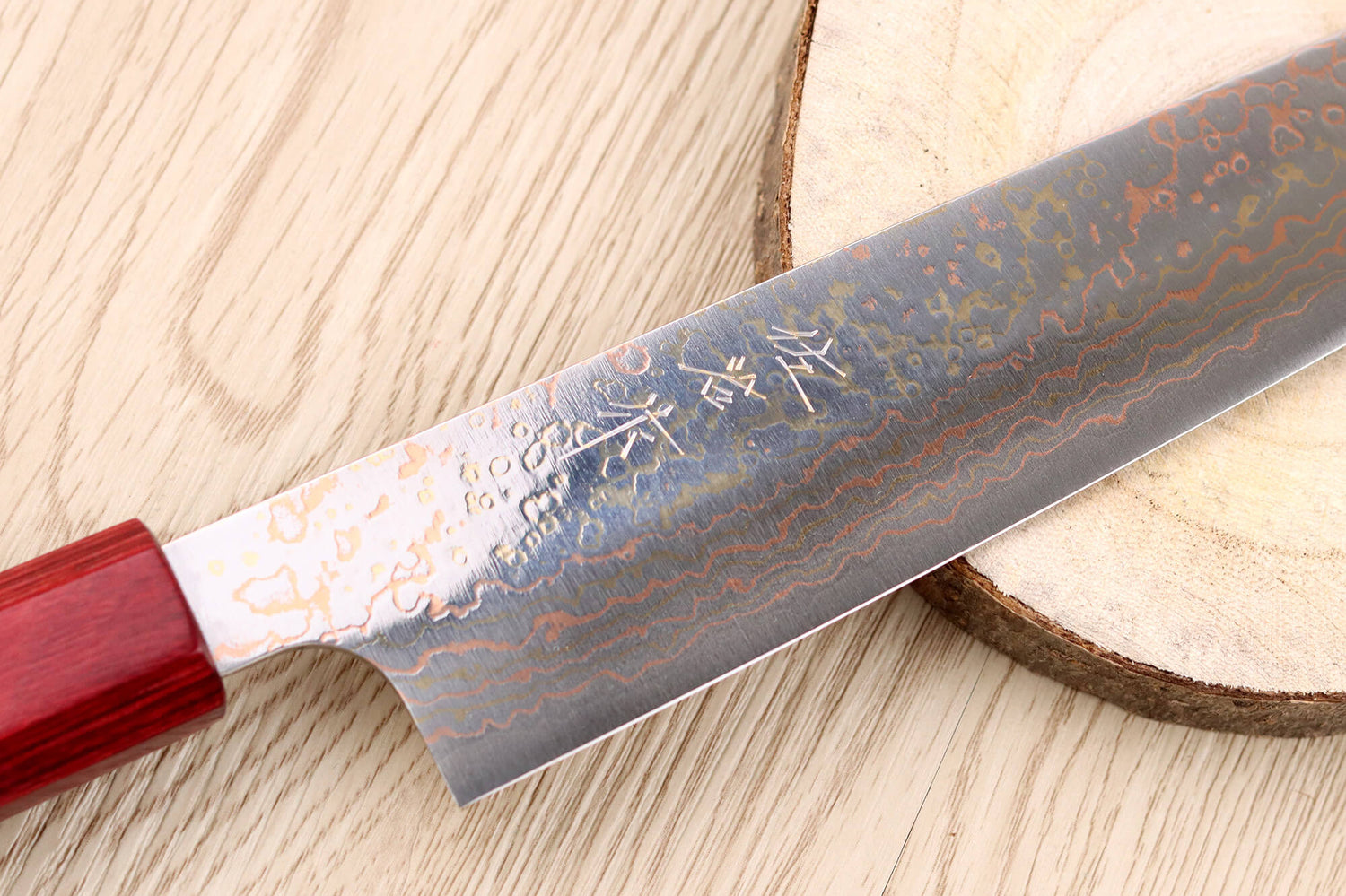 Couteau sujihiki 24cm japonais artisanal Takeshi Saji VG10 Rainbow