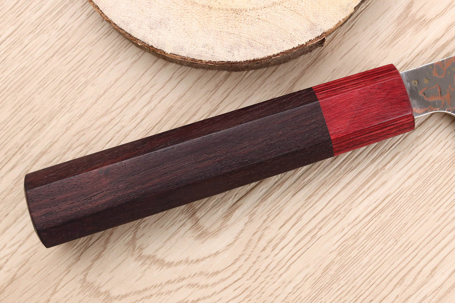 Couteau sujihiki 24cm japonais artisanal Takeshi Saji VG10 Rainbow