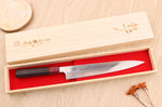 Couteau sujihiki 24cm japonais artisanal Takeshi Saji VG10 Rainbow