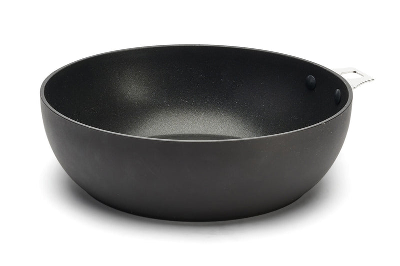 Sauteuse bombée antiadhésive De Buyer Choc Intense Twisty en aluminium forgé - 24cm
