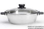 Sauteuse bombée De Buyer Milady Twisty 24cm en acier inoxydable