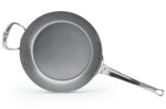 Poêle ronde De Buyer Mineral B Pro 32cm en acier, poignée et contre-poignée en fonte d'inox