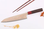 Couteau de chef 21cm japonais artisanal Takeshi Saji VG10 Rainbow Nashiji