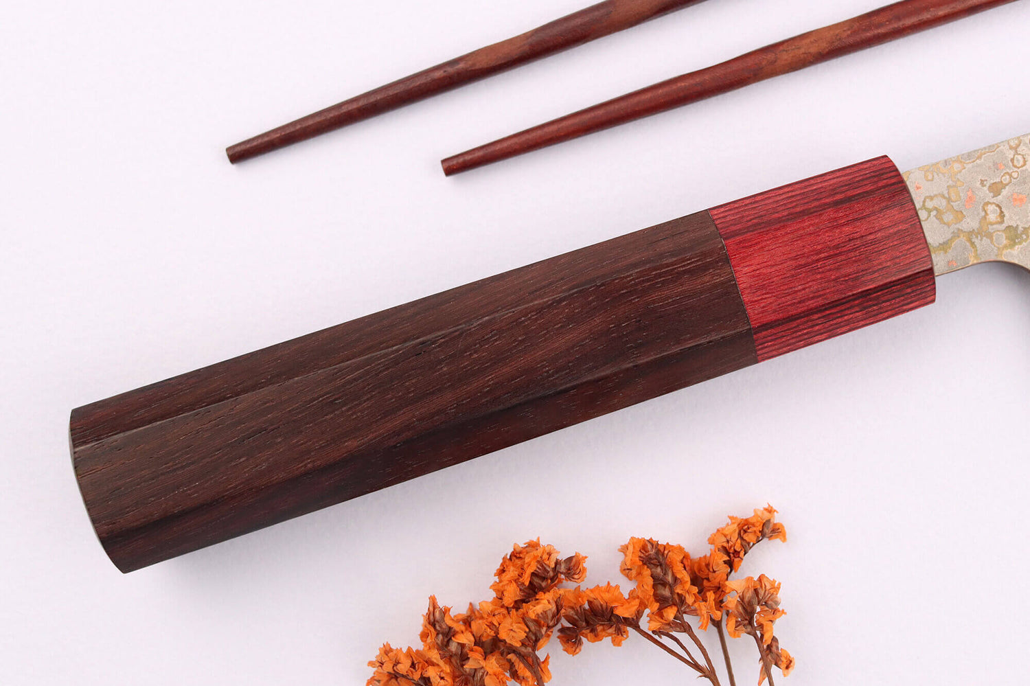 Couteau de chef 21cm japonais artisanal Takeshi Saji VG10 Rainbow Nashiji
