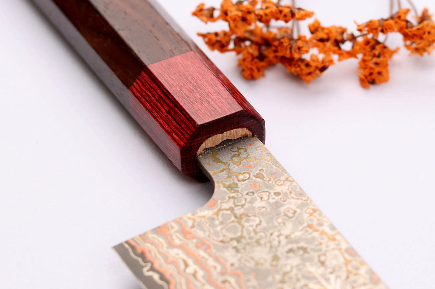 Couteau de chef 21cm japonais artisanal Takeshi Saji VG10 Rainbow Nashiji