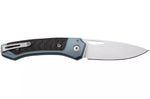 Couteau pliant LionSteel Twain TW-BLCF manche 10,5cm en titanium bleu et fibres de carbone