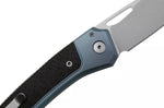 Couteau pliant LionSteel Twain TW-BLCF manche 10,5cm en titanium bleu et fibres de carbone