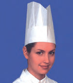 Lot de 10 toques de chef en papier taille réglable 23.5cm