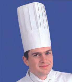 Lot de 10 toques de chef en papier taille réglable 26.5cm