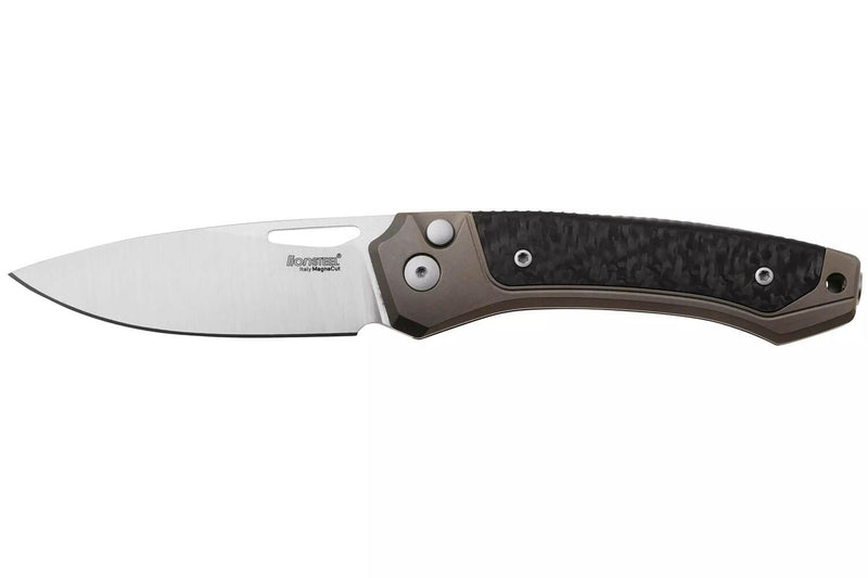 Couteau pliant LionSteel Twain TW-BRCF manche 10,5cm en titanium bronze et fibres de carbone