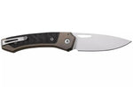 Couteau pliant LionSteel Twain TW-BRCF manche 10,5cm en titanium bronze et fibres de carbone