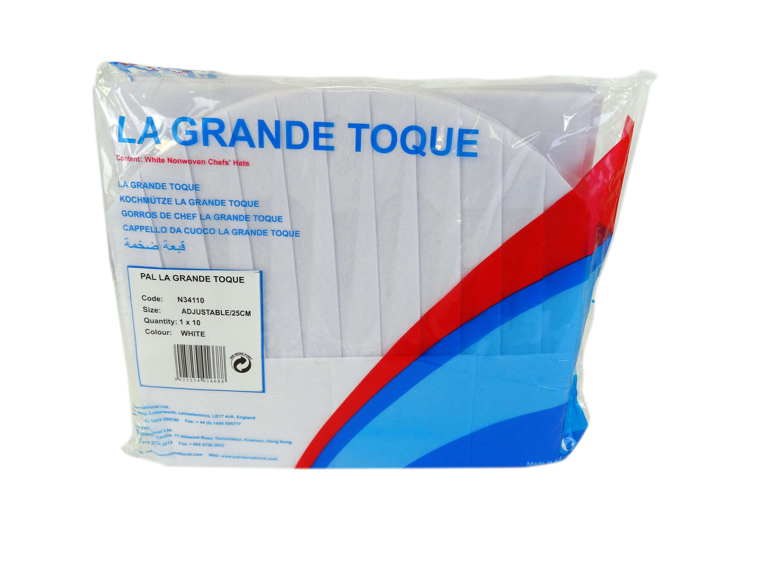 10 toques traitées non tissées Mallard Ferrière hauteur 25cm taille réglable