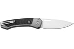Couteau pliant LionSteel Twain TW-GYCF manche 10,5cm en titanium gris et fibres de carbone