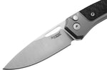 Couteau pliant LionSteel Twain TW-GYCF manche 10,5cm en titanium gris et fibres de carbone