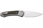 Couteau pliant LionSteel Twain TW-GYCVG manche 10,5cm en titanium gris et micarta vert
