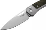 Couteau pliant LionSteel Twain TW-GYCVG manche 10,5cm en titanium gris et micarta vert