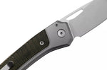 Couteau pliant LionSteel Twain TW-GYCVG manche 10,5cm en titanium gris et micarta vert