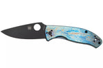 Couteau pliant Spyderco Tenacious C122TIBLBKD2P manche 11,1cm en titanium bleu