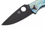 Couteau pliant Spyderco Tenacious C122TIBLBKD2P manche 11,1cm en titanium bleu