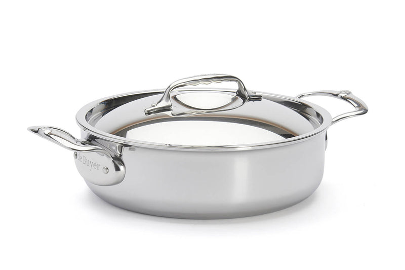 Sautoir De Buyer Affinity en acier inoxydable 5 ply avec couvercle - 20cm