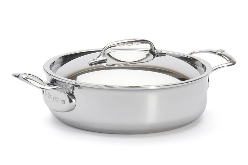 Sautoir De Buyer Affinity en acier inoxydable 5 ply avec couvercle - 24cm
